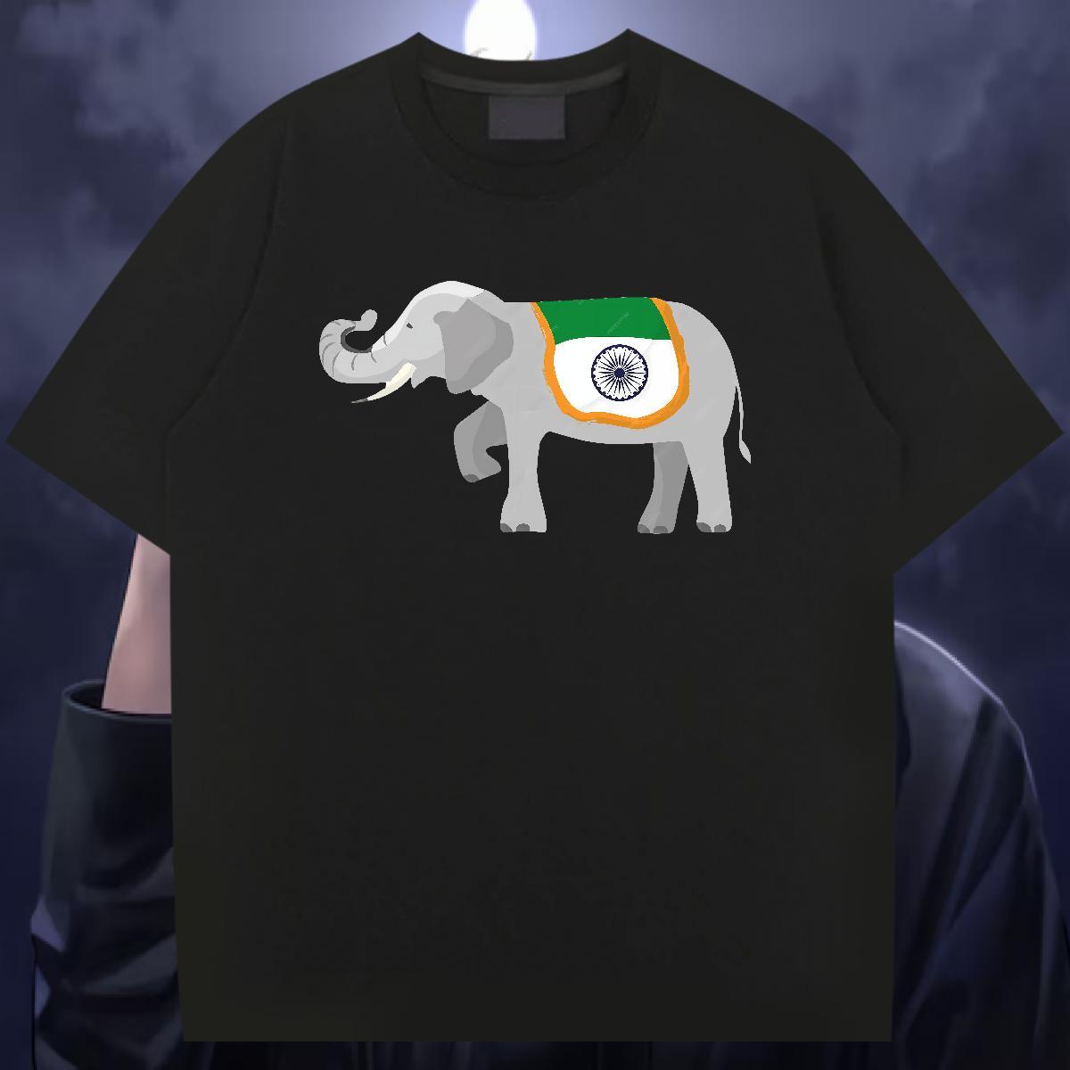 2024 New Mens T Shirts 230g 100% Cotton elephant Hip Hop Wear Breathable Short Sleeve High Quality Mens Tshirts Floral Print