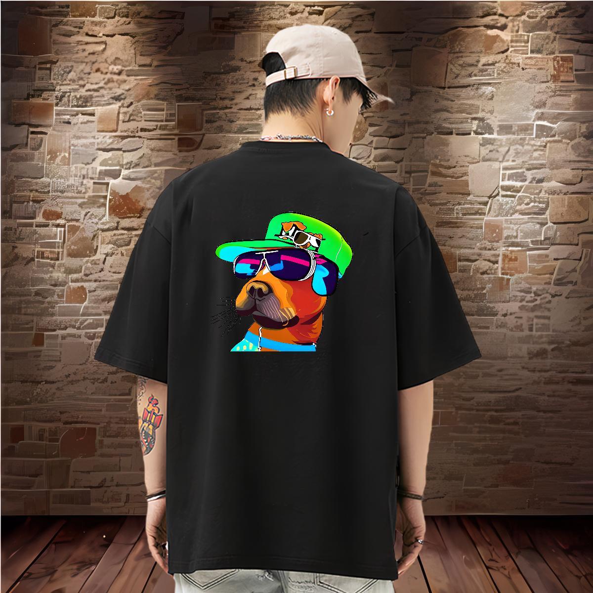 2024 DIY Mens T Shirts 230g Cotton dog Sports Casual Clothes Round Neck Short Sleeve Unisex Men Tops Tees Custom Printing