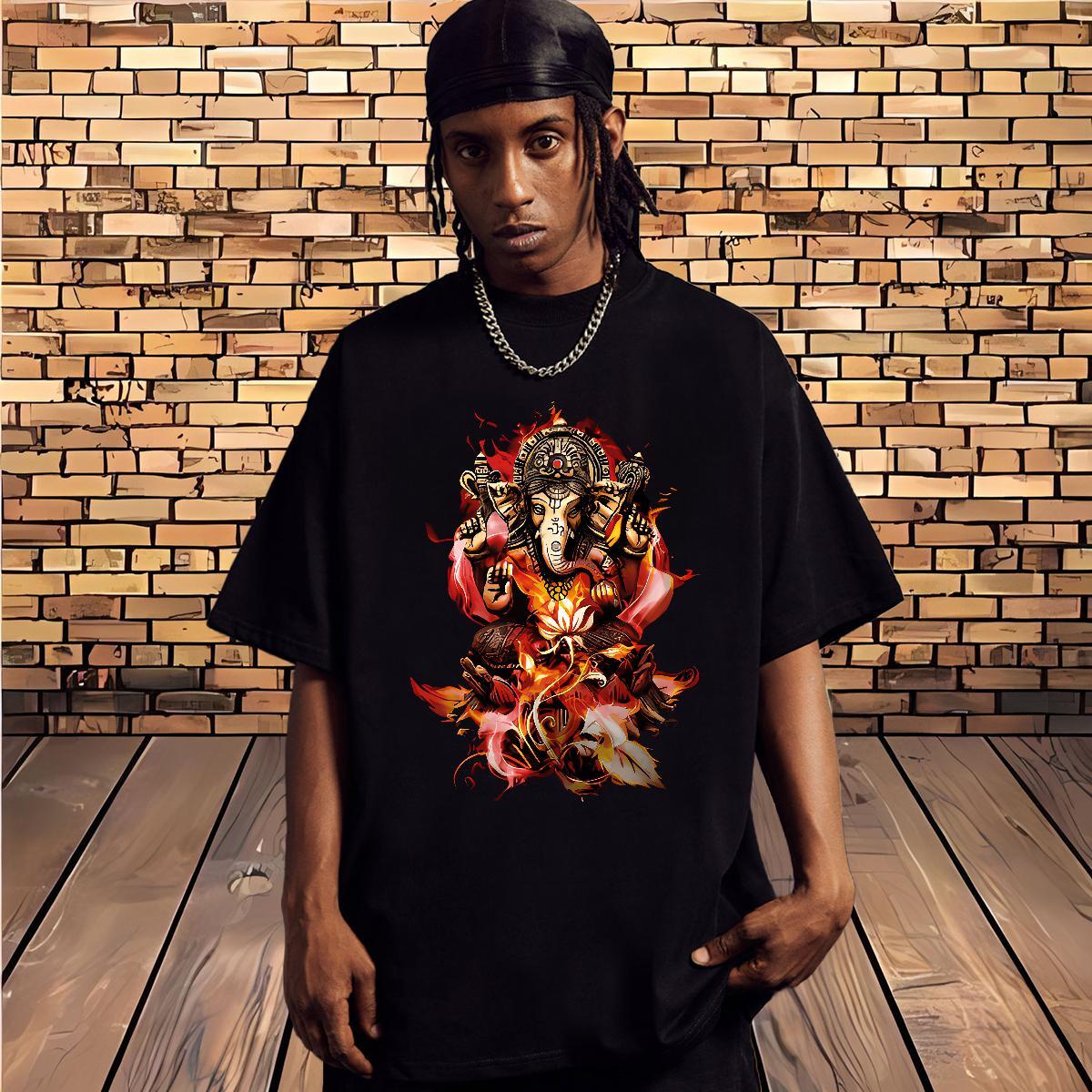 New Designer T Shirt For Man elephant Wear 230g Cotton Hip Hop Brand Anime Print Breathable Couples T Shirts