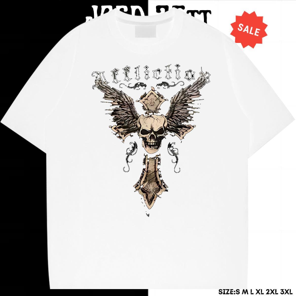 Brand T-Shirts skull Tops Tees 230g 100% Cotton High Street Hip Hop Popular Graphic Breathable Tshirts