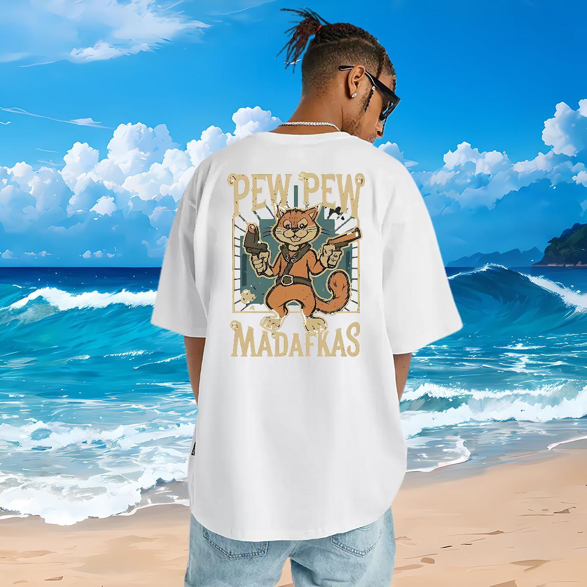 Fashion Design Mens T Shirts 230g Pure Cotton squirrel Street Wear Tees Shirts Breathable Short Sleeve Free Shipping Men Clothes T-Shirt DIY