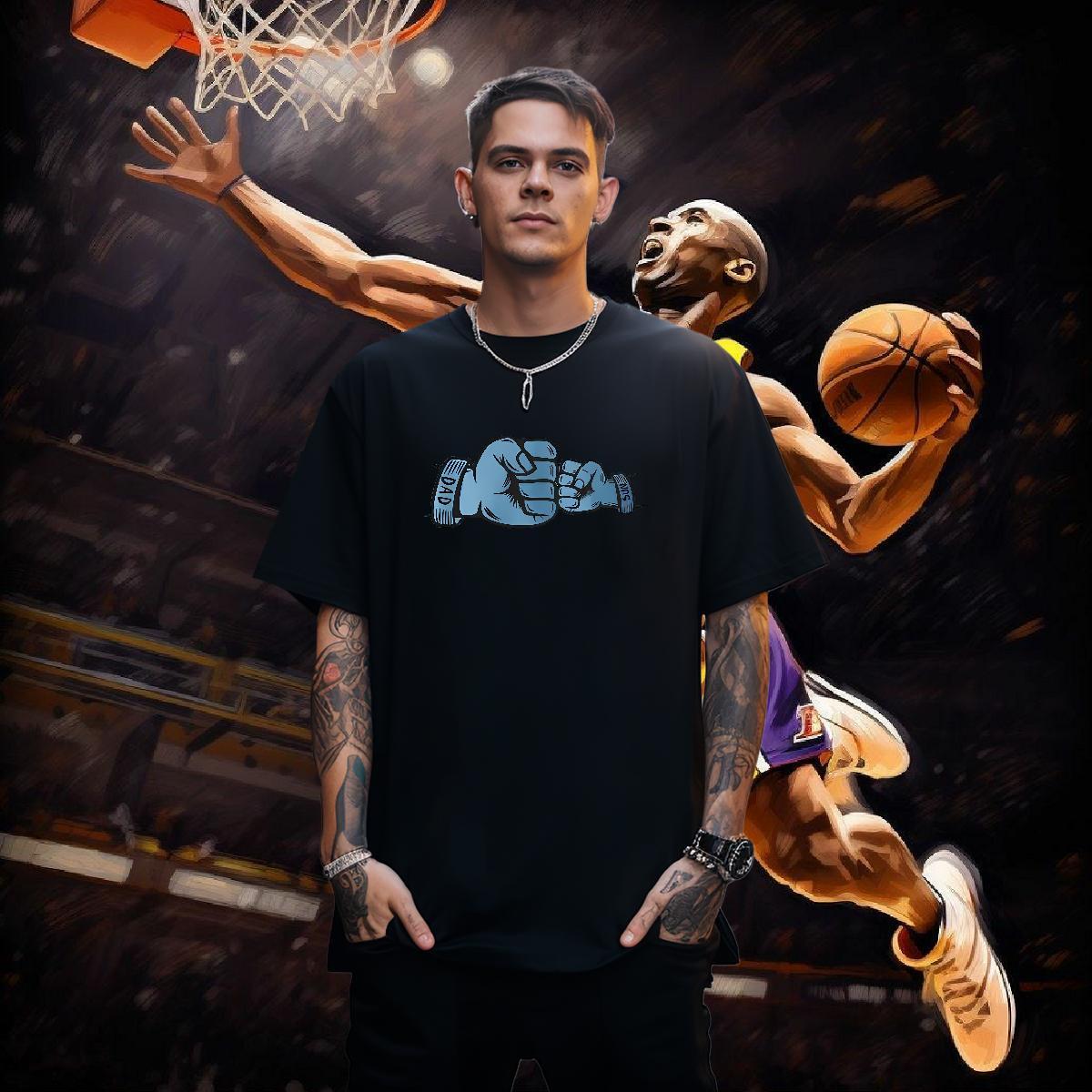 T Shirt For Man 230g Pure Cotton hands Casual Beach Breathable Crew Neck Cartoon Print Men Tees Fashion Design High Quality Wear