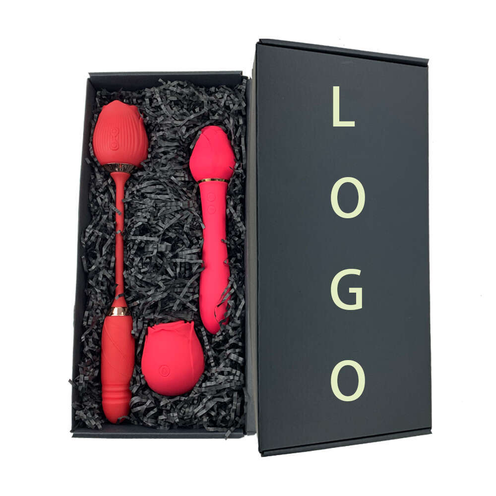 Rose Combination 3 Pieces/Set Gift Box Rose Shaped Vibrating Rose Vibrator Sex Toys For Woman Clit Tongue Sucking Vibrator