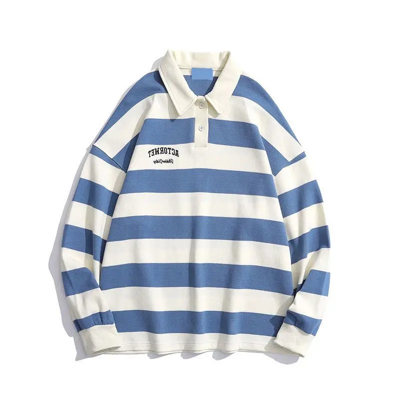 Mens Clothing Black T Shirt For Man Polo Sweatshirts Top Stripe Fashion Trends Elasticity With Young On Sale Casual Y2k A 240806