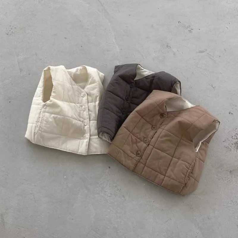 Childrens clothing for winter and autumn new cute vests for children waist jackets for newborns sleeveless jackets for girls and boysW240724