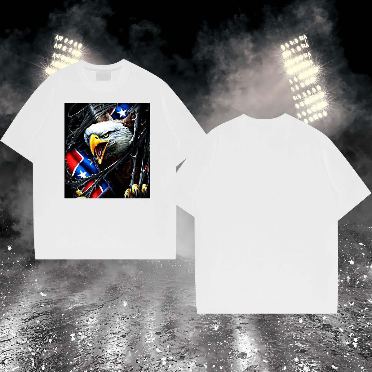 Loose Couples T Shirts 230g Pure Cotton eagle T Shirts Men Sport Breathable Crew Neck Customized 2024 New Top Tees