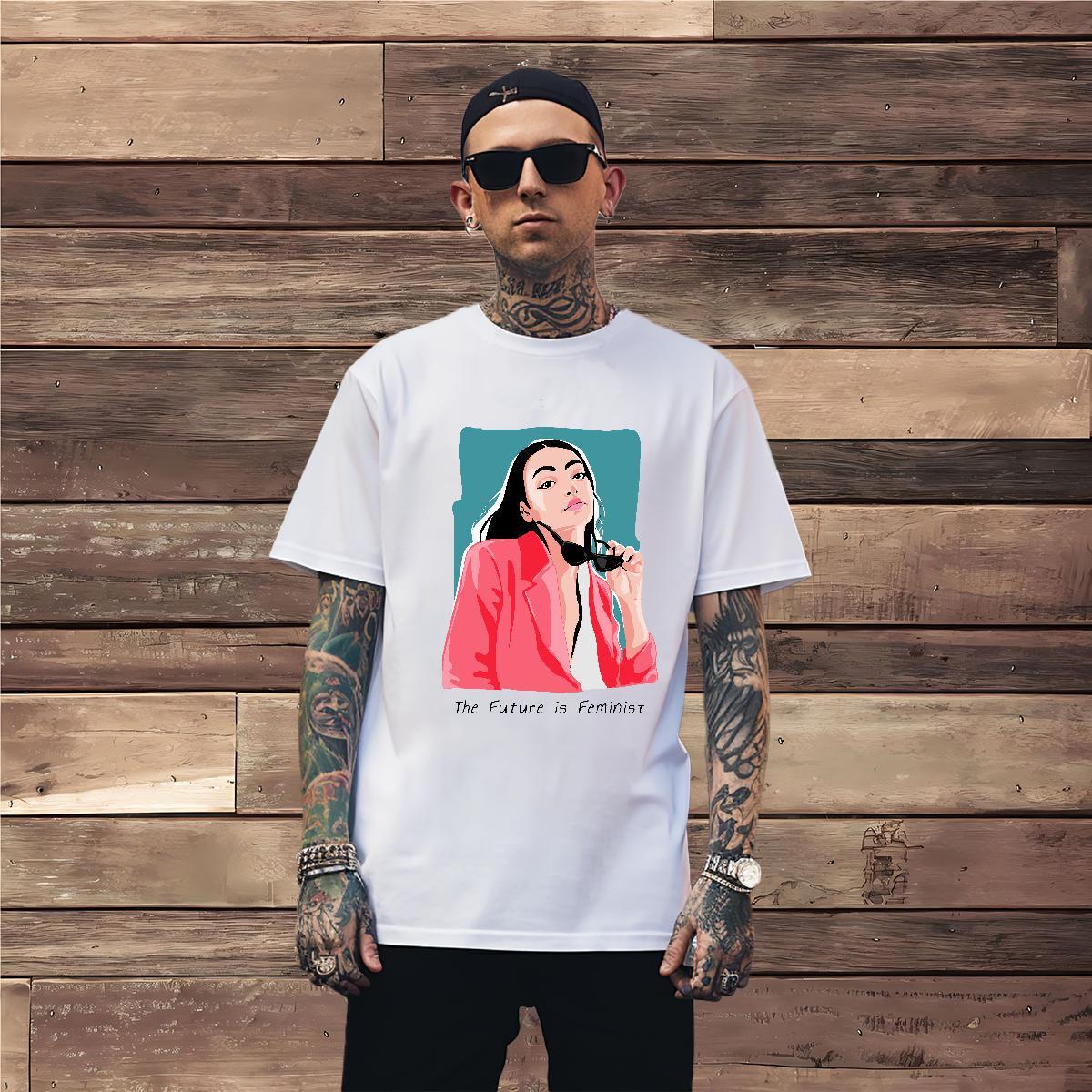 T shirt 230g 100% Cotton women Street Wear Breathable Short Sleeve DIY Printed Men Tshirts Customized Cool Tops Tees