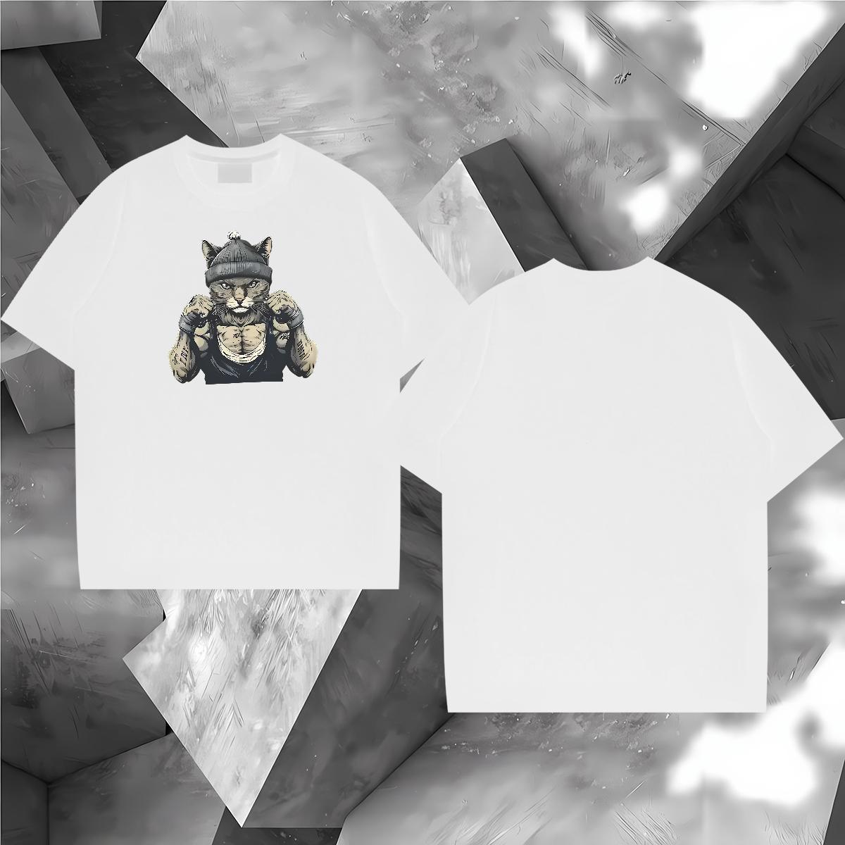 Free Shipping Mens T Shirts 230g 100% Cotton strong Anime Printing Street Tees Shirts O-Neck Short Sleeve Loose Men Tops Tees DIY Printed