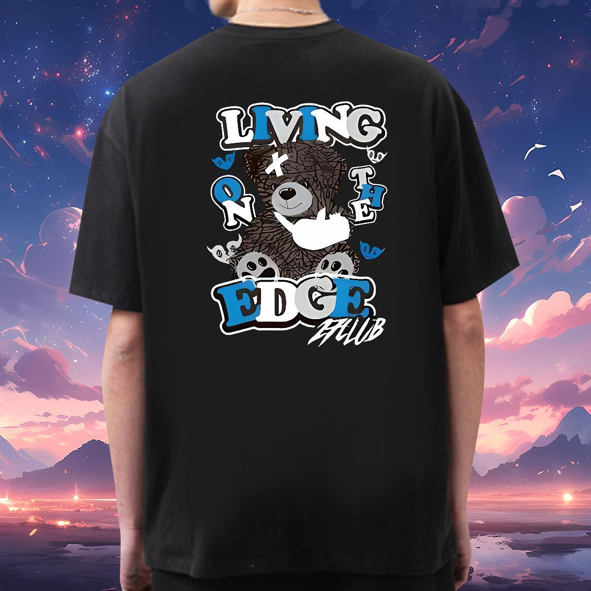 DIY Man T Shirts 230g Pure Cotton bear Street Casual Polos Crew Neck Wholesale Men Tops Tees Custom Print Oversized