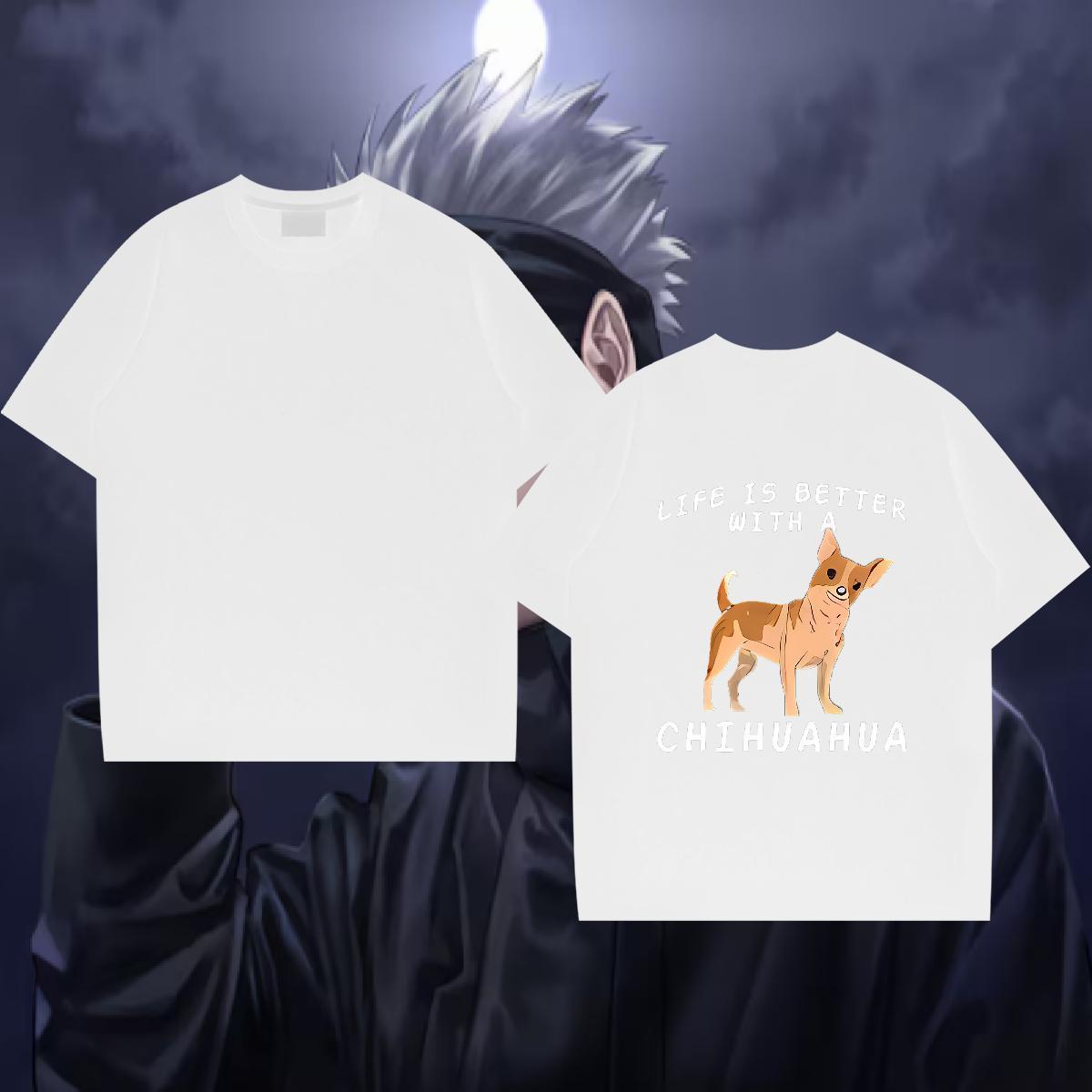 Fashion New Men T Shirts 230g 100% Cotton dog Street Tshirts Pure Cotton Soft Mens Tshirts DIY Anime