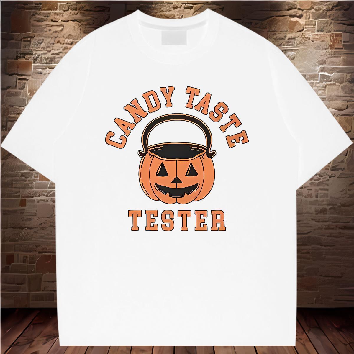 2024 Summer Mens T Shirts 230g Cotton halloween High Street Hip Hop Tops Breathable Crew Neck Wholesale Men Clothes T-Shirt DIY