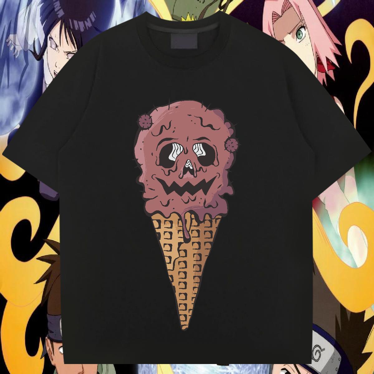 Stylist Mens T Shirts 230g Pure Cotton Halloween Home Outdoor Tops Crew Neck Free Shipping Tshirt for Man Woman Plus Size Cartoon