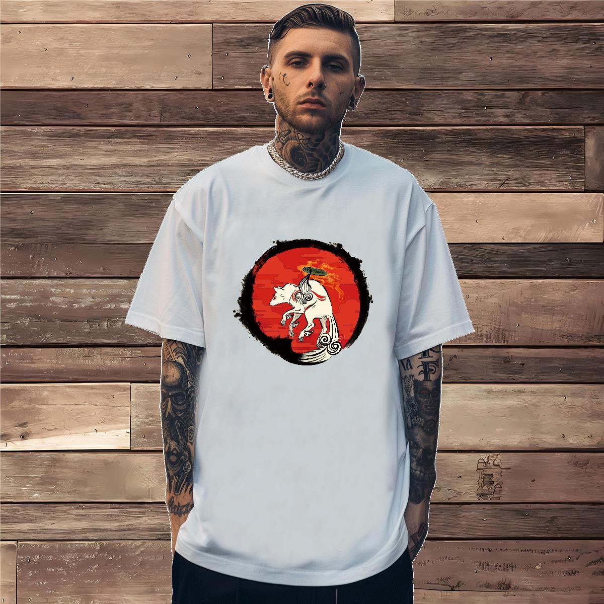 Popular Tshirt for Man Woman 100% Cotton 230g wolf T-Shirts for Men Anime Printing Street Pure Cotton Custom Printed Free Shipping Clothes