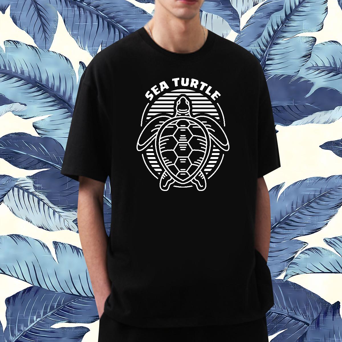 Fashion Casual Man T Shirts 100% Cotton 230g tortoise Casual Daily Wear Tees Breathable Soft Wholesale Men Tees Graphic