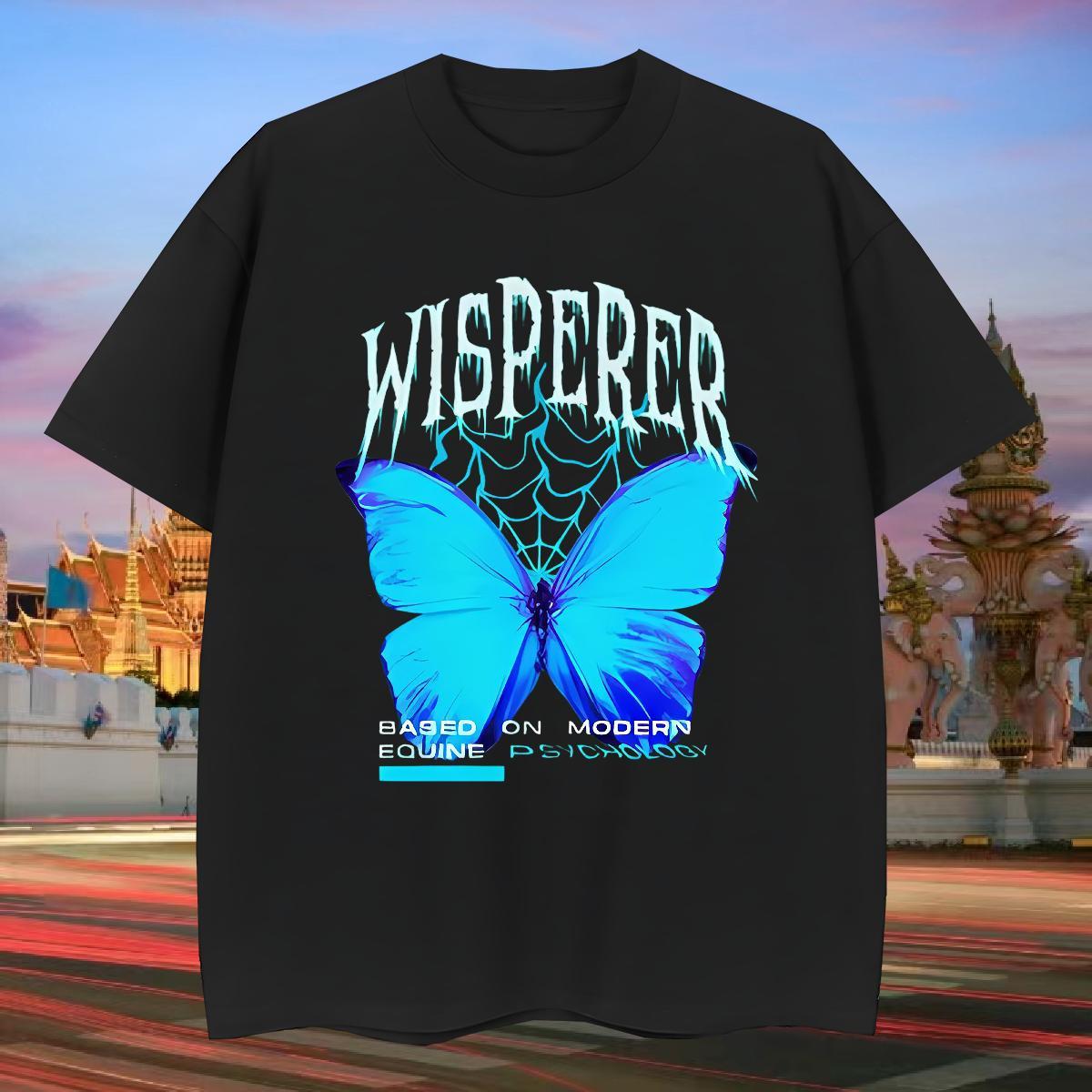 Custom T-Shirts for Men 100% Cotton 230g Butterfly Spring Summer Tops O-Neck Short Sleeve Designer Men Clothes T-Shirt Graphic