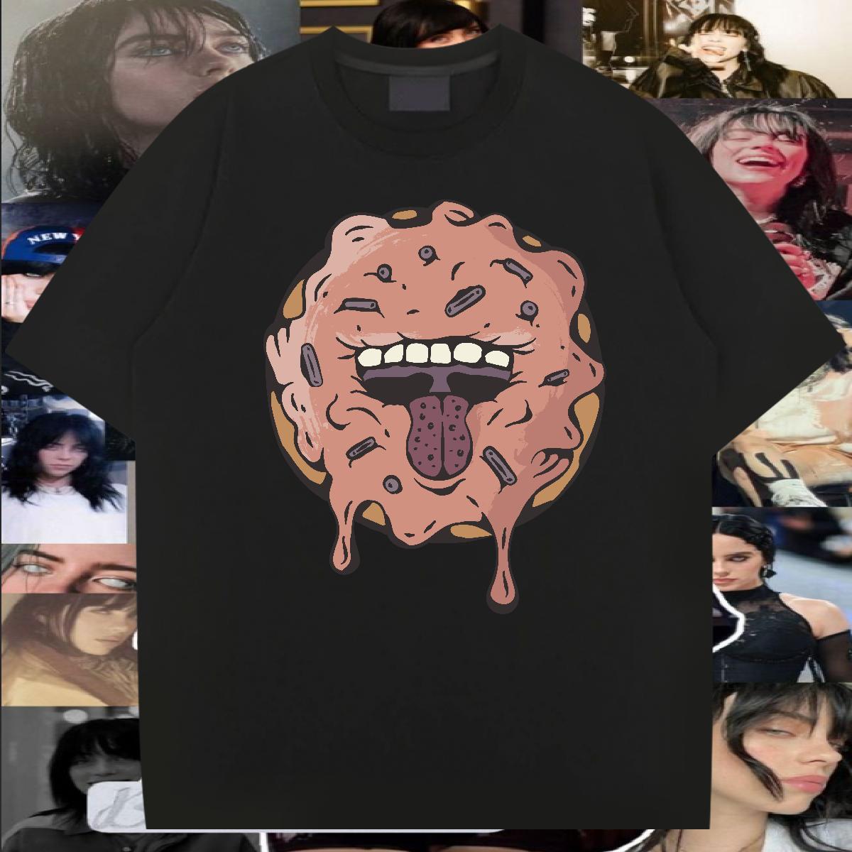 Classic Casual Men T Shirts 230g 100% Cotton monster Daily Outfit Tshirts Crew Neck Breathable TOP Quality Men Tops Tees Customized Print