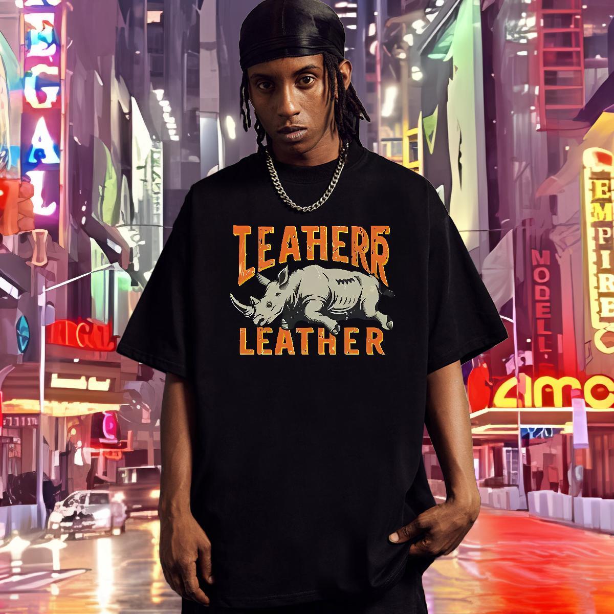 Mens T Shirts 100% Cotton 230g rhinoceros Beach Breathable Short Sleeve White Plus Size Couples T Shirts 2024 Soft Tshirts