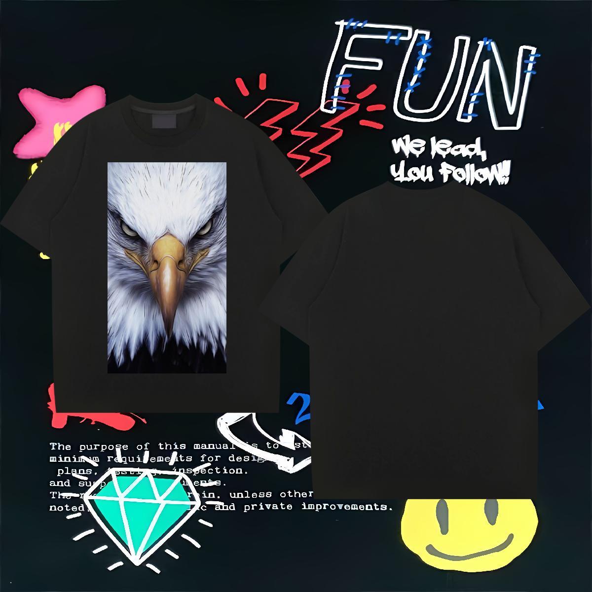 Casual New T shirt 230g 100% Cotton cool Sports Casual Polos O-Neck Short Sleeve Soft Mens Tshirts Floral Print