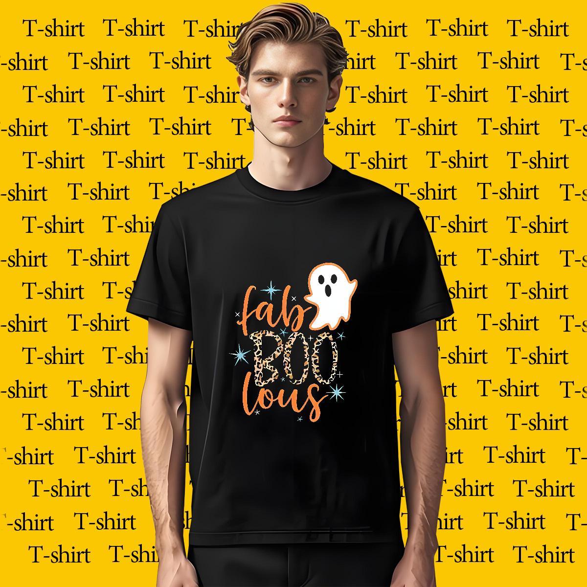 Casual New T Shirt For Man 100% Cotton 230g halloween Daily Wear Tops Breathable Short Sleeve Brand Mens Tshirts Anime Print