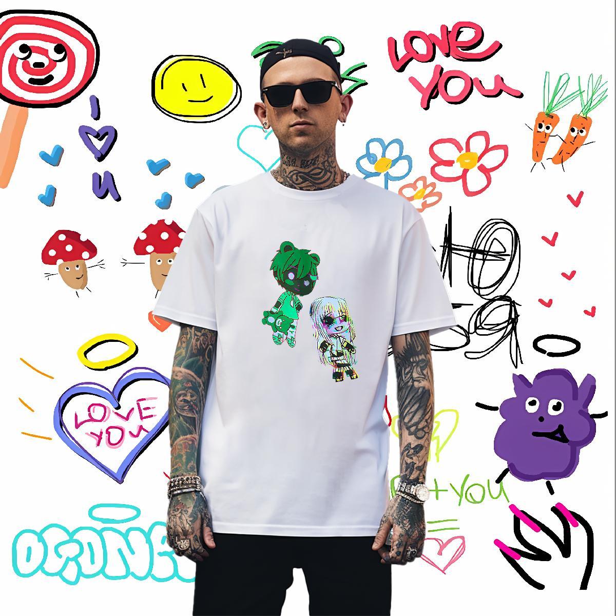 T-Shirts 230g 100% Cotton icon Summer Casual Short Sleeve Soft Anime Men Tees Fashion Cool Design Tees Shirts