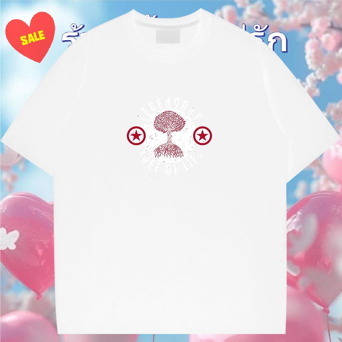 Free Shipping Men T Shirts 230g Pure Cotton tree Daily Wear Tops Tees O Neck Short Sleeves Loose Fit Mens Tshirts Customized Print