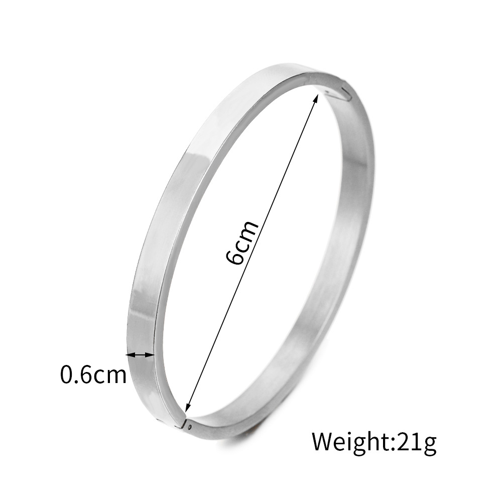 Exquisite Gold Silver Stainless Steel Bangle Bracelet for Men Women Titanium Steel Opening 6mm 8mm Bracelet Snap Buckle Bracelet Lovers Ornament Jewel