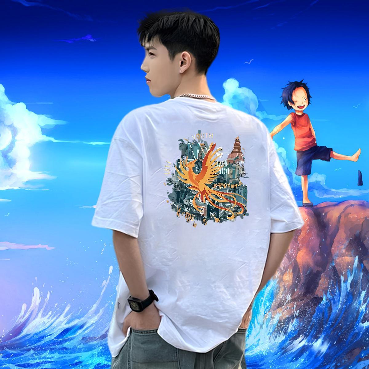 New Arrival T shirt 230g Cotton bird Casual Daily Wear Tee Shirt Breathable Crew Neck Unisex Tshirt for Man Woman Black White