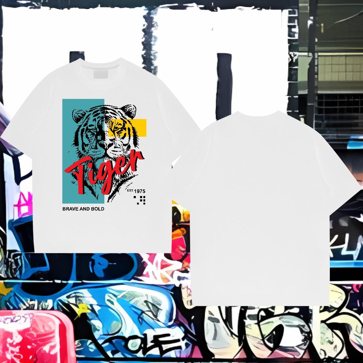 Custom T-Shirts 230g Cotton Hip Hop Street Tshirts Breathable Soft Brand Men Tshirts Anime Print