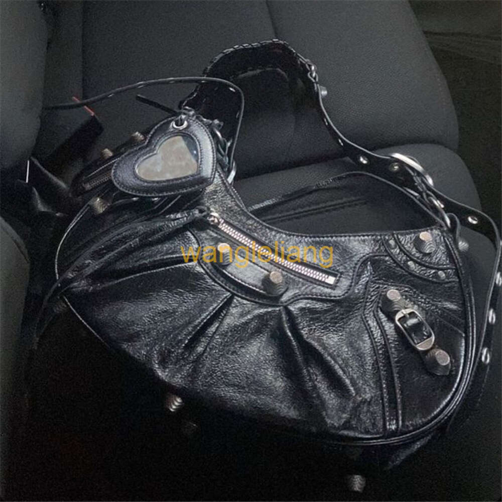 Le Cagole Bag Motorcycle Shoulder Bags Black Sheepskin Handbag Designer Women Tote Denim Y2k Locomotive Purse