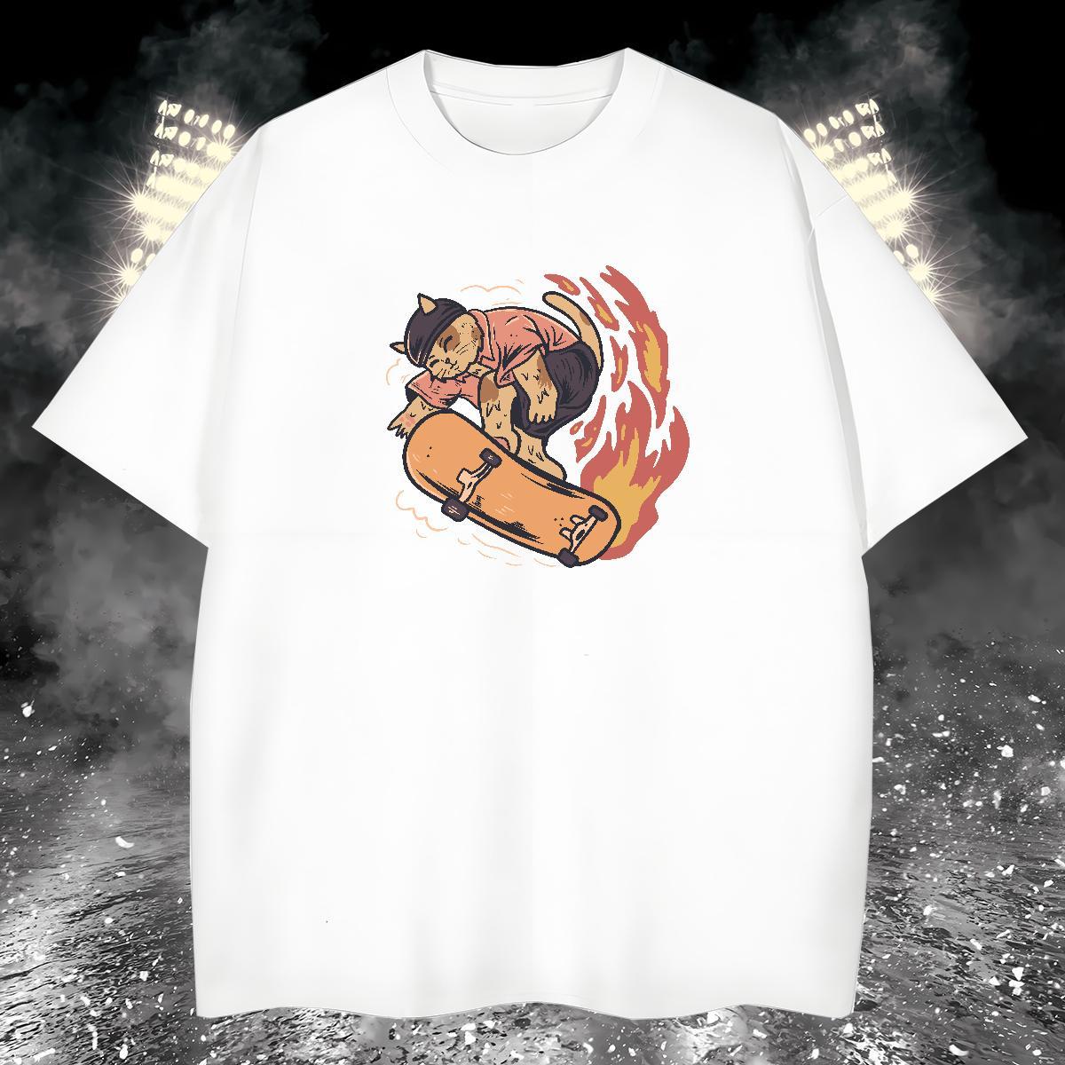 T Shirts Men 100% Cotton 230g cute Outdoor Crew Neck Breathable Cartoon Print Men Tops Tees New Designer TOP Quality Wear