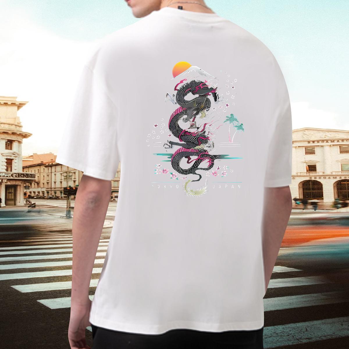 2024 DIY T Shirt For Man 230g 100% Cotton snake Daily Wear Clothings Pure Cotton Designer Men Tops Tees Skull