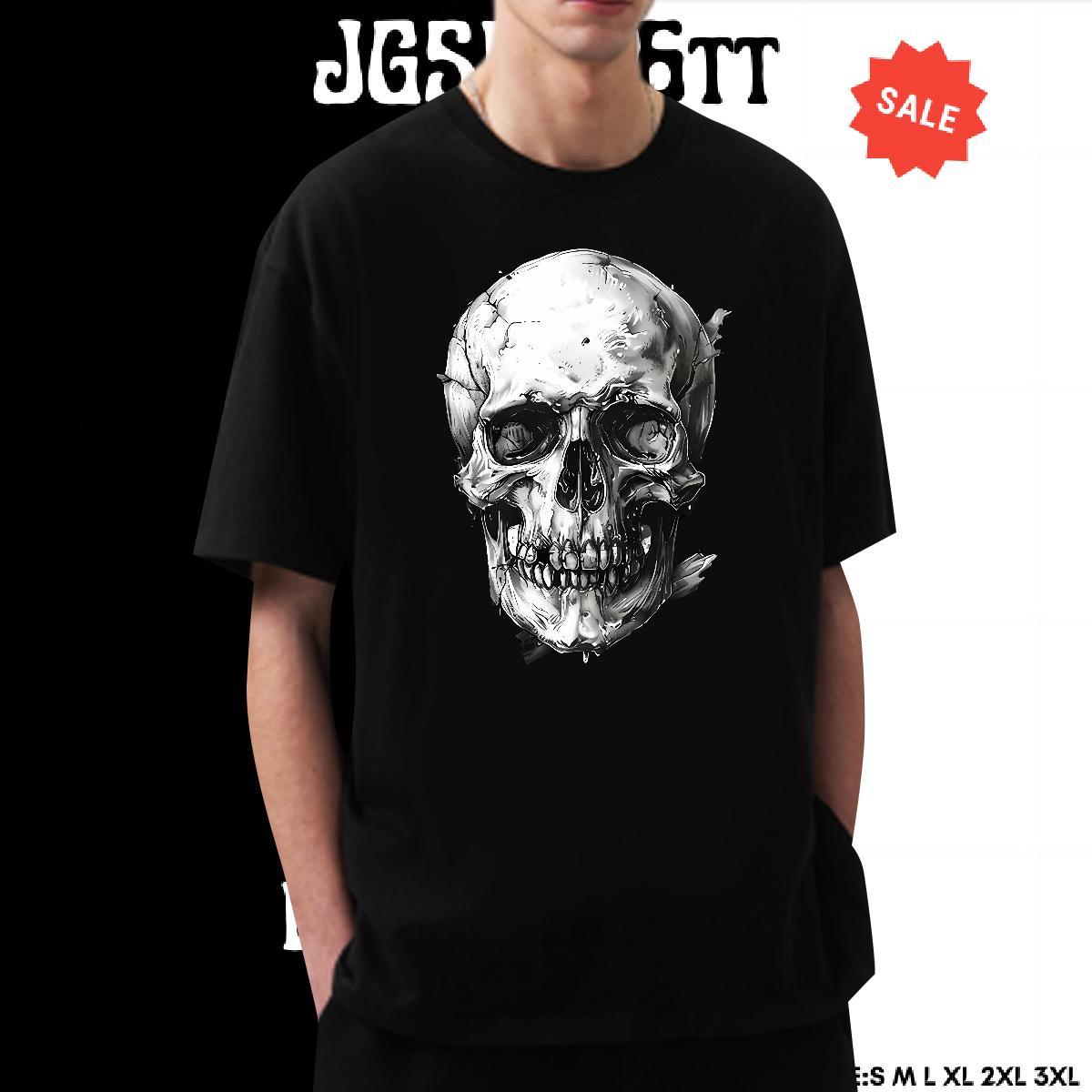 2024 Designer T Shirt For Man skull Polos 100% Cotton 230g High Street Hip Hop TOP Quality Cartoon Printing L-4XL Short Sleeve O-Neck Men Tees