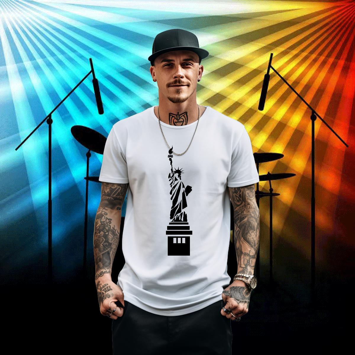 Fashion Design T Shirt For Man 230g 100% Cotton the Statue of Liberty Sport Tshirts Crew Neck Comfortable Couples T Shirts Custom Anime