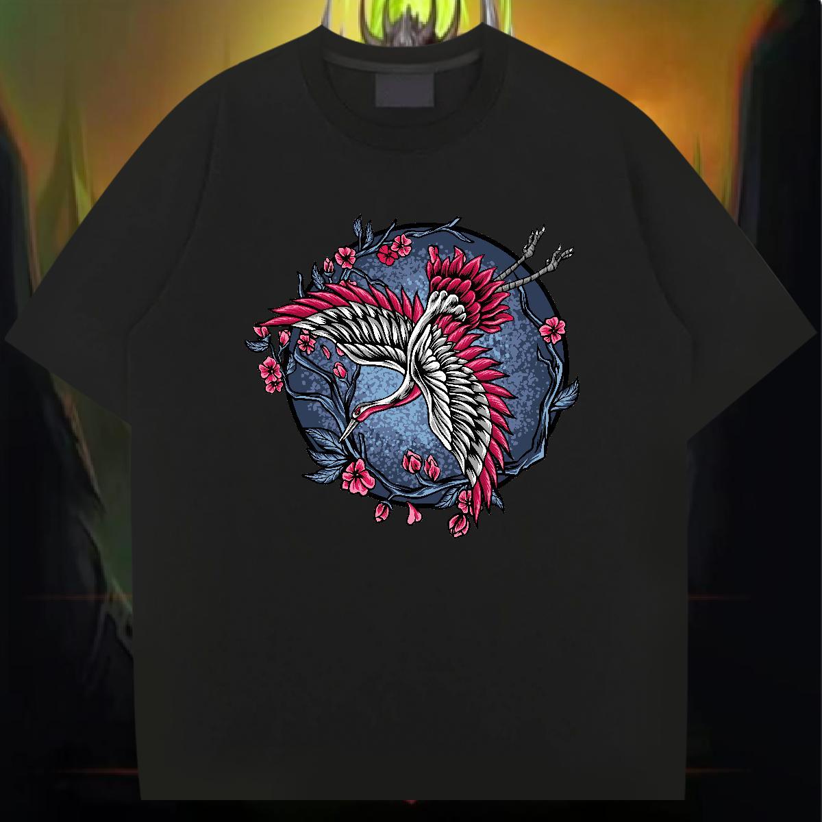 Fashion New T-Shirts for Men 230g Pure Cotton eagle Street Casual Top Tees Breathable Crew Neck Cool Men Tshirts Custom Big Size