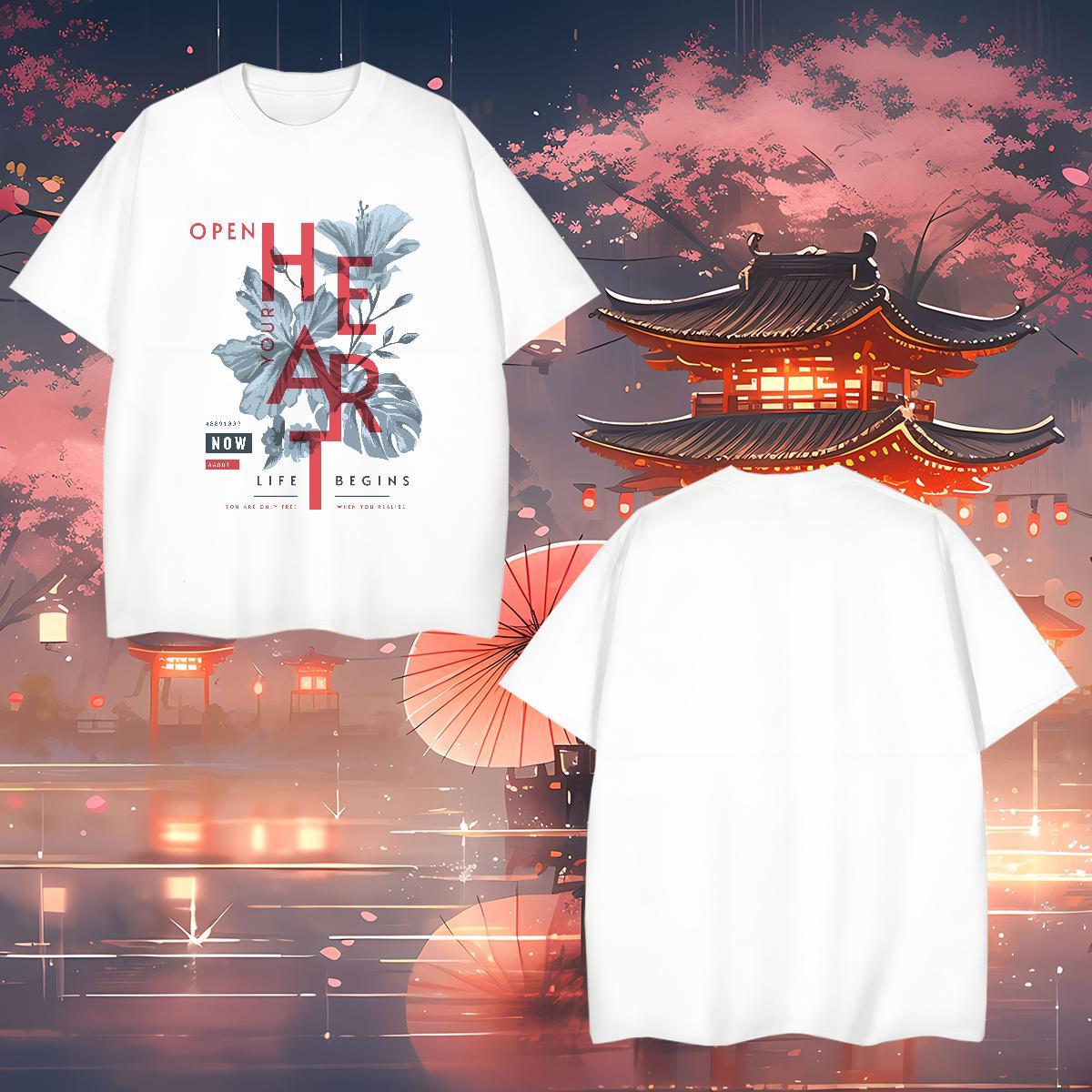 T-Shirts for Men 230g 100% Cotton tree Outdoor Breathable Crew Neck DIY Logo Oversized Men Tops Tees Custom Comfortable Tee Shirt