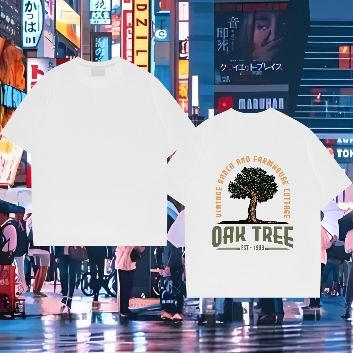 Wholesale Men T Shirts 230g Cotton tree Spring Summer Top Tees Breathable Crew Neck Cool Design Tshirts Custom Printed