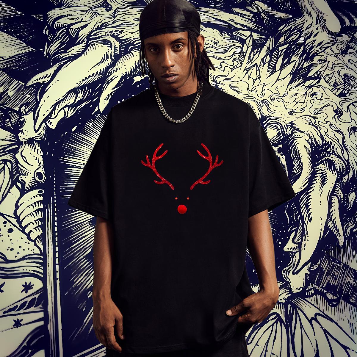 Free Shipping T shirt 230g Pure Cotton Christmas Street Top Tees Crew Neck Breathable TOP Quality Men Tshirts Custom Cartoon