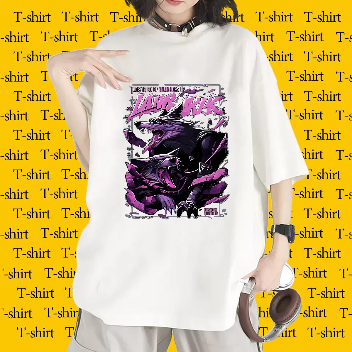 Female T-Shirts Comfortable Woman Tshirt Floral Print wolf Home Outdoor 230g Cotton TOP Quality Tee Shirt