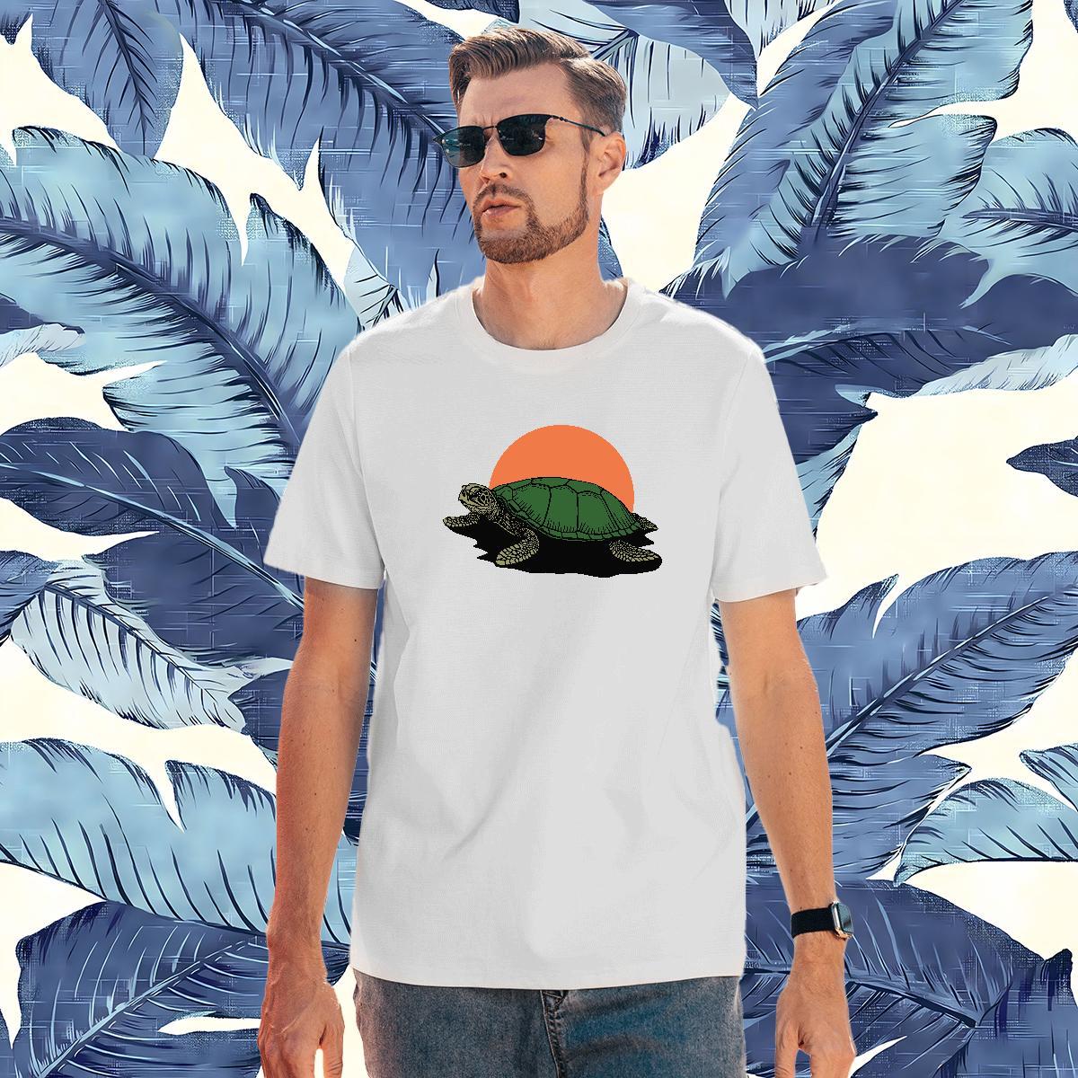 Fashion Designer T Shirt For Man 230g Cotton tortoise Street Wear Tops Shirt Breathable High Quality Men Tshirts Customized Print