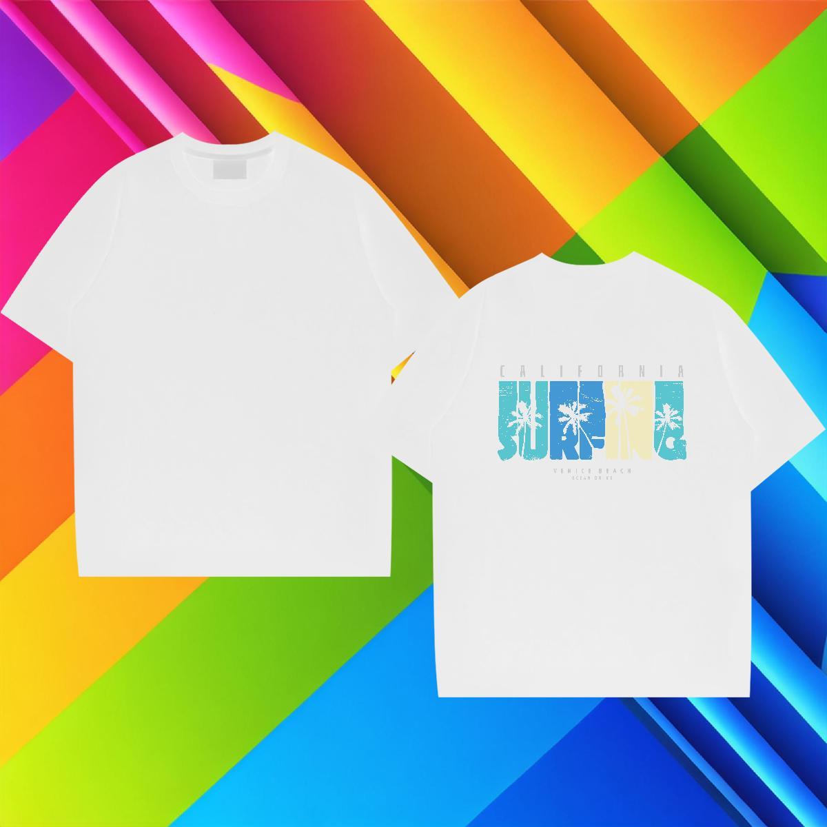 Classic Casual T-Shirts for Men 230g 100% Cotton tree Street Wear Clothings Pure Cotton TOP Quality Men Clothes T-Shirt Custom Print Oversized