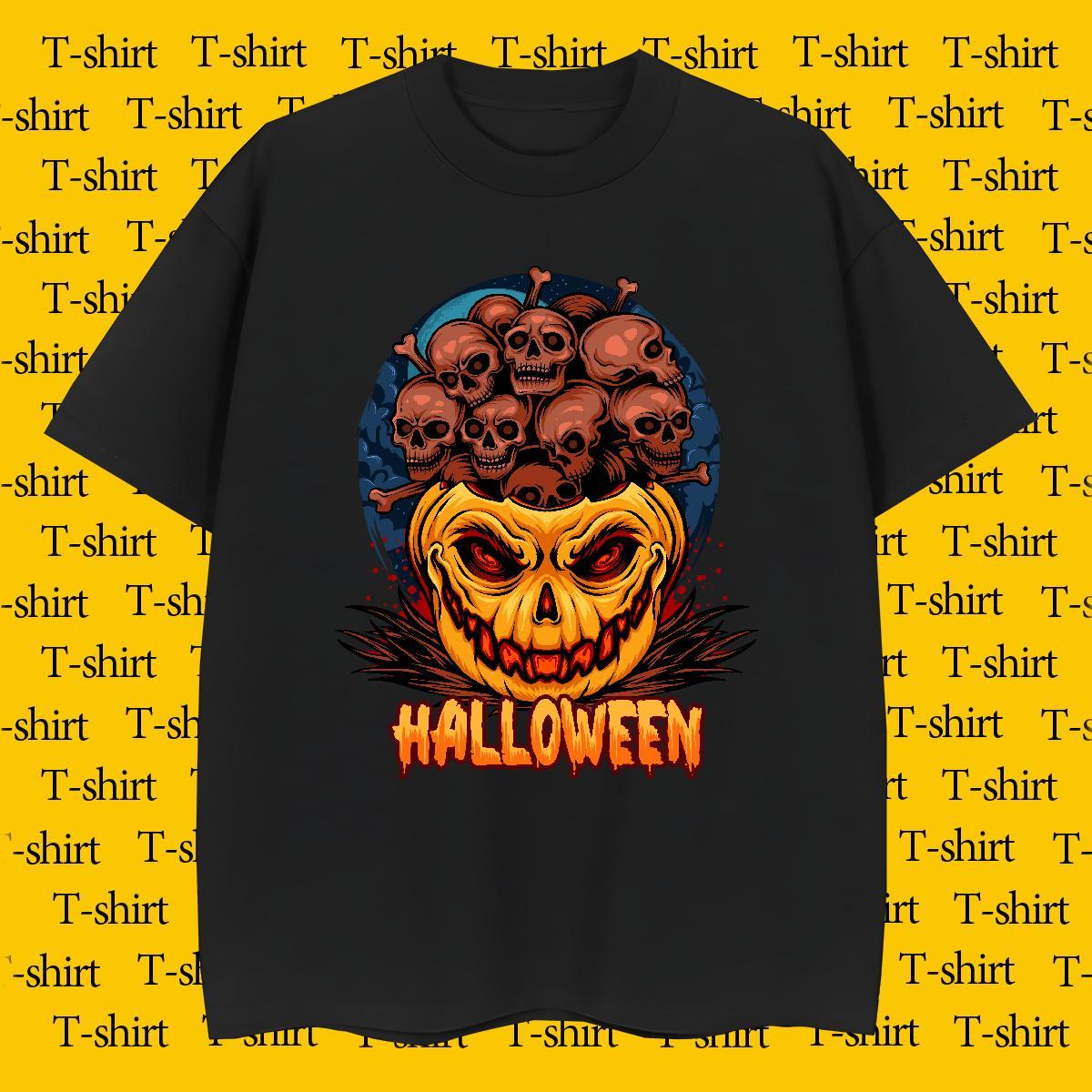 DIY Customized T shirt 230g Cotton pumpkin Hip Hop Polos Crew Neck Popular Tshirts Custom Print Oversized