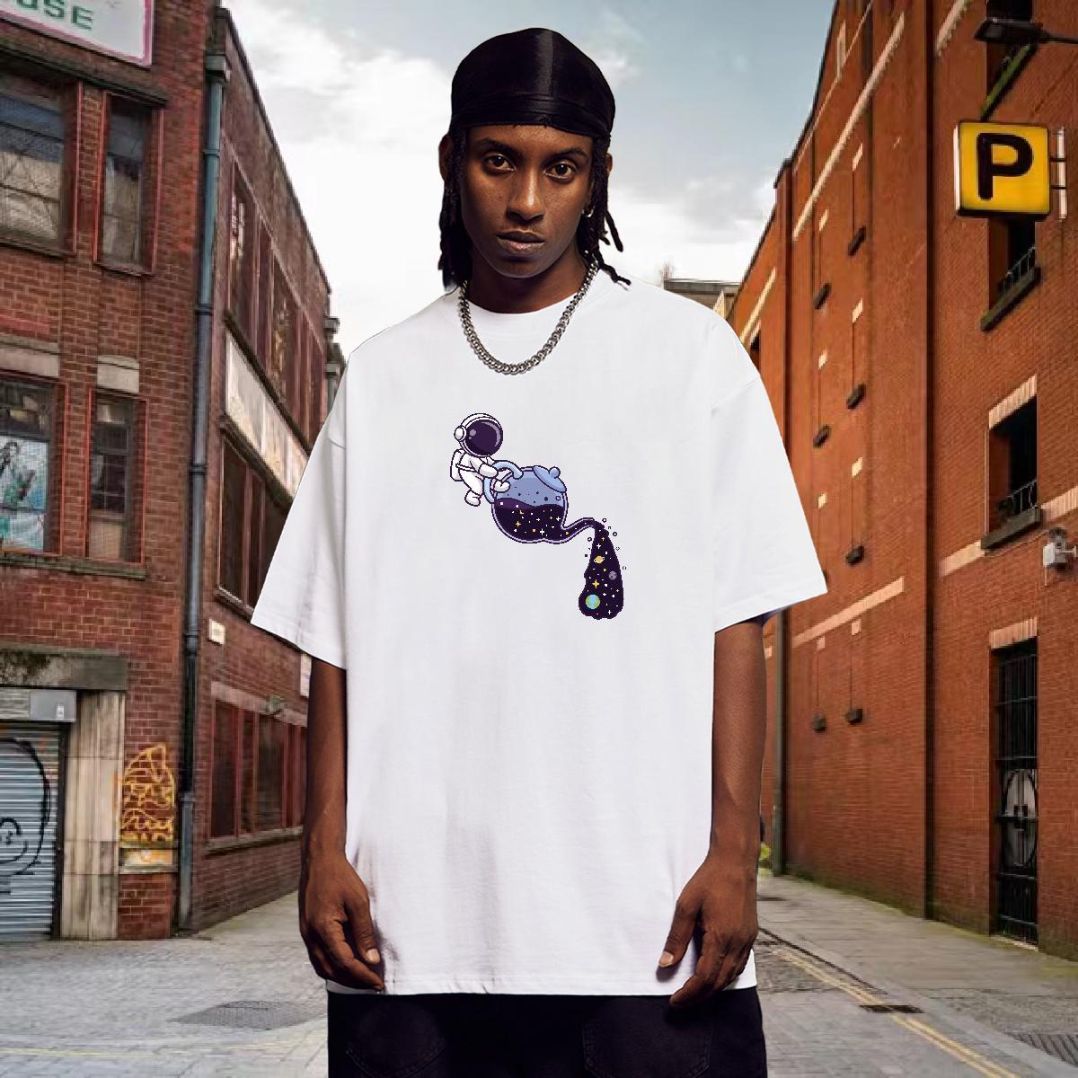 T Shirt For Man 230g Cotton cosmonaut Street Wear Pure Cotton Plus Size Custom Mens Tshirts New Designer Popular Tee Shirt