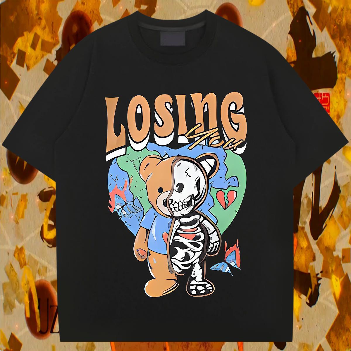 Wholesale Men Tees 100% Cotton 230g Beach bear DIY Breathable Short Sleeve 2024 DIY T Shirt For Man Tops Tees