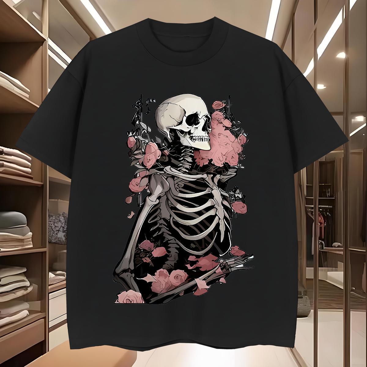 Free Shipping T Shirts Men skull Tops Shirt 100% Cotton 230g Spring Summer Designer Customized Short Sleeve Soft Couples T Shirts