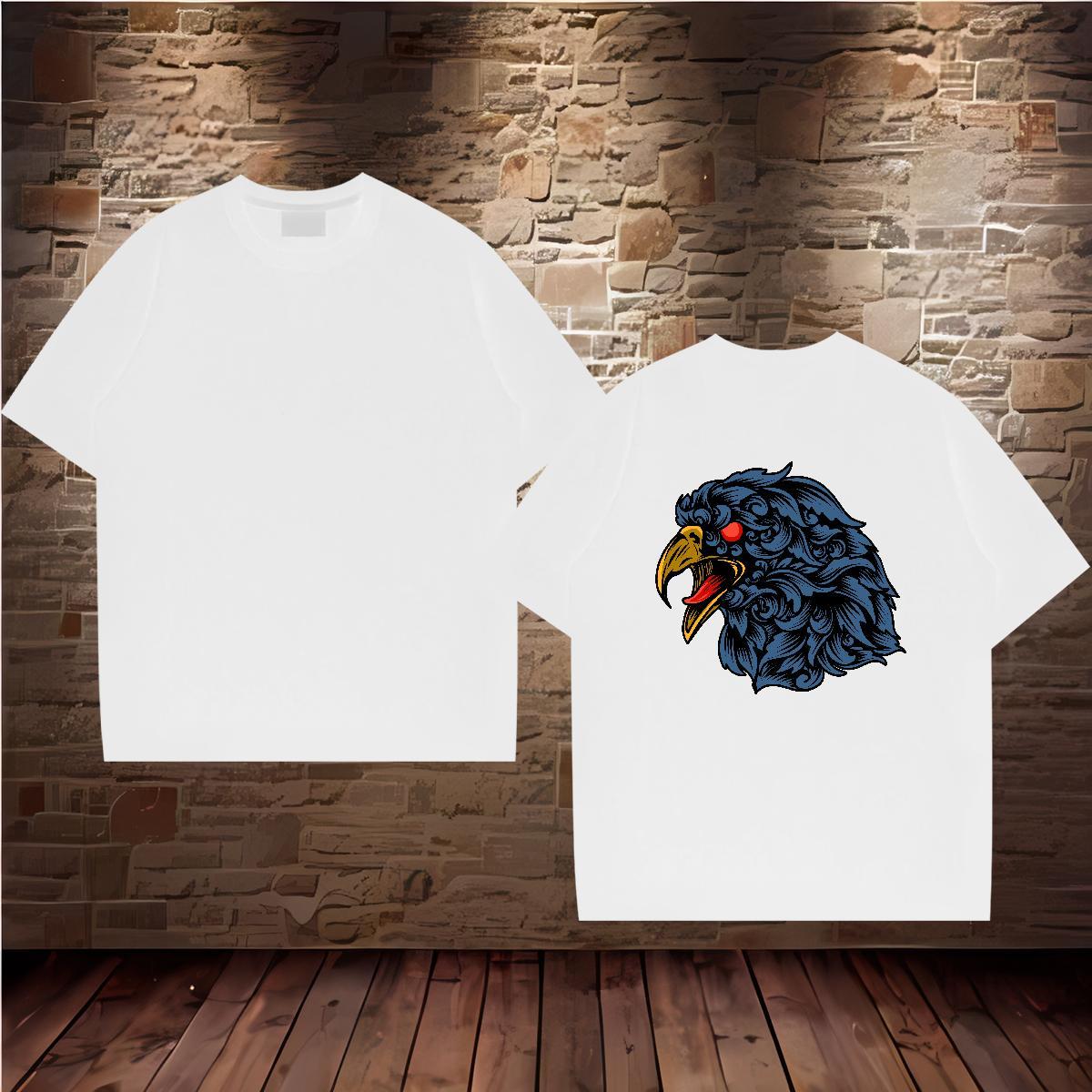 2024 Summer Mens T Shirts 100% Cotton 230g eagle Casual Daily Wear Top Tees Breathable Soft TOP Quality Tshirt for Man Woman Floral Print