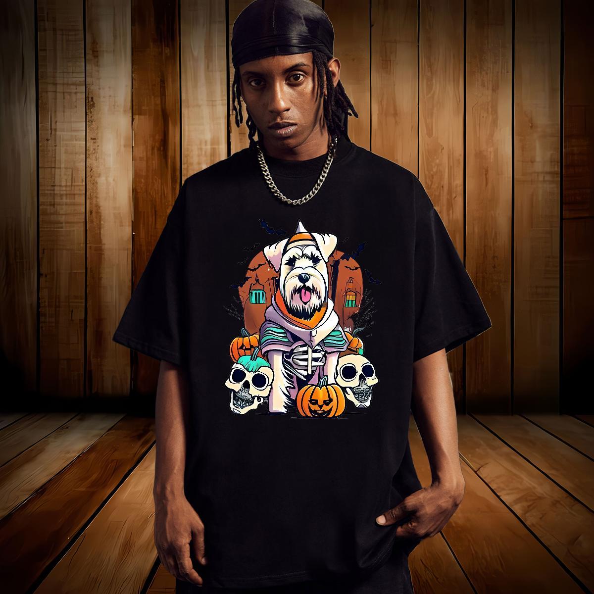 Fashion Casual Man T Shirts 230g Pure Cotton halloween Street Clothes Breathable Crew Neck High Quality Tshirt for Man Woman DIY Printed