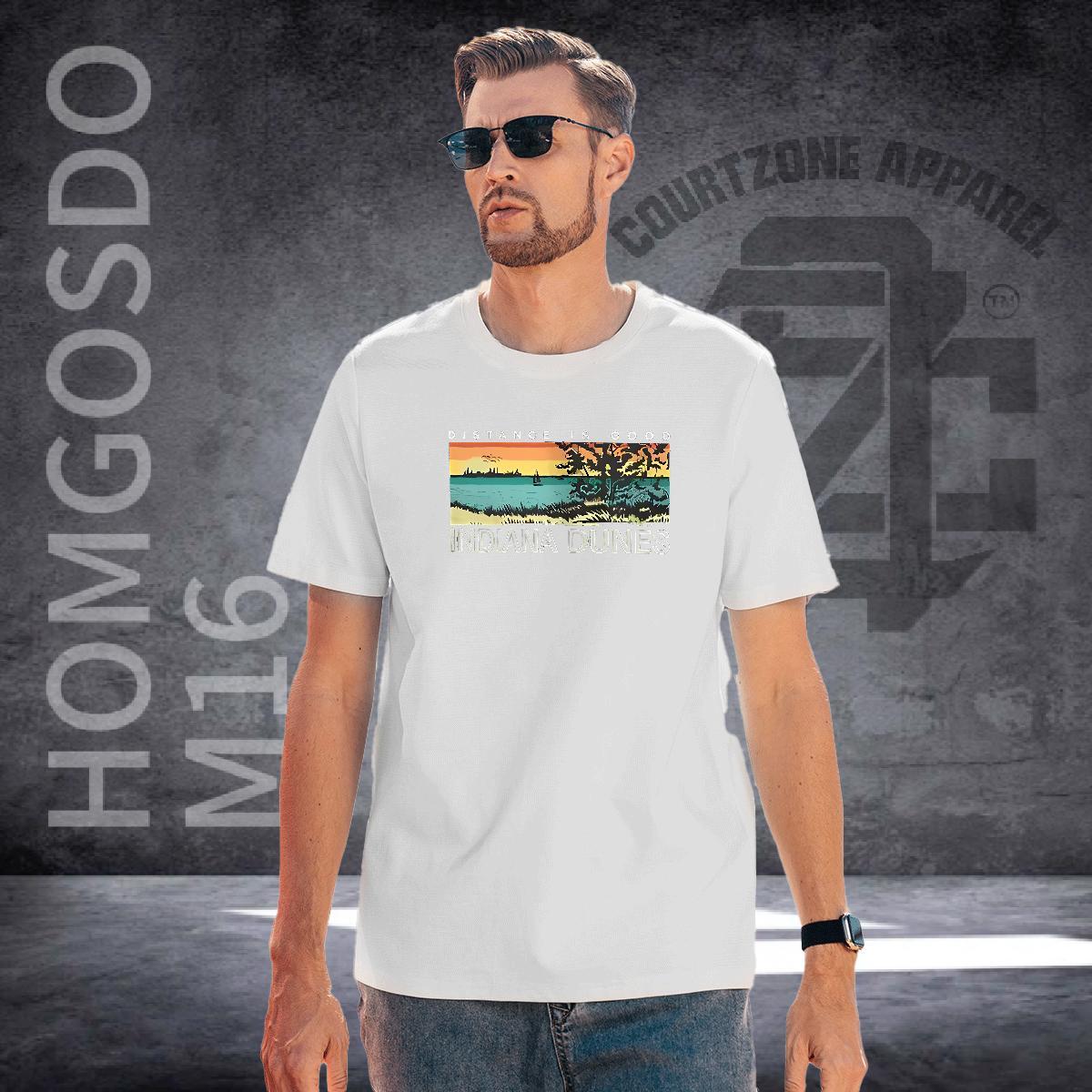 Designer Fashion T Shirt For Man 230g Cotton beach Sport Tshirts O-Neck Short Sleeve Cool Design Tshirt for Man Woman Black White