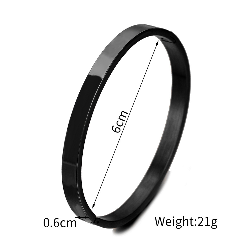 Exquisite Gold Silver Stainless Steel Bangle Bracelet for Men Women Titanium Steel Opening 6mm 8mm Bracelet Snap Buckle Bracelet Lovers Ornament Jewel