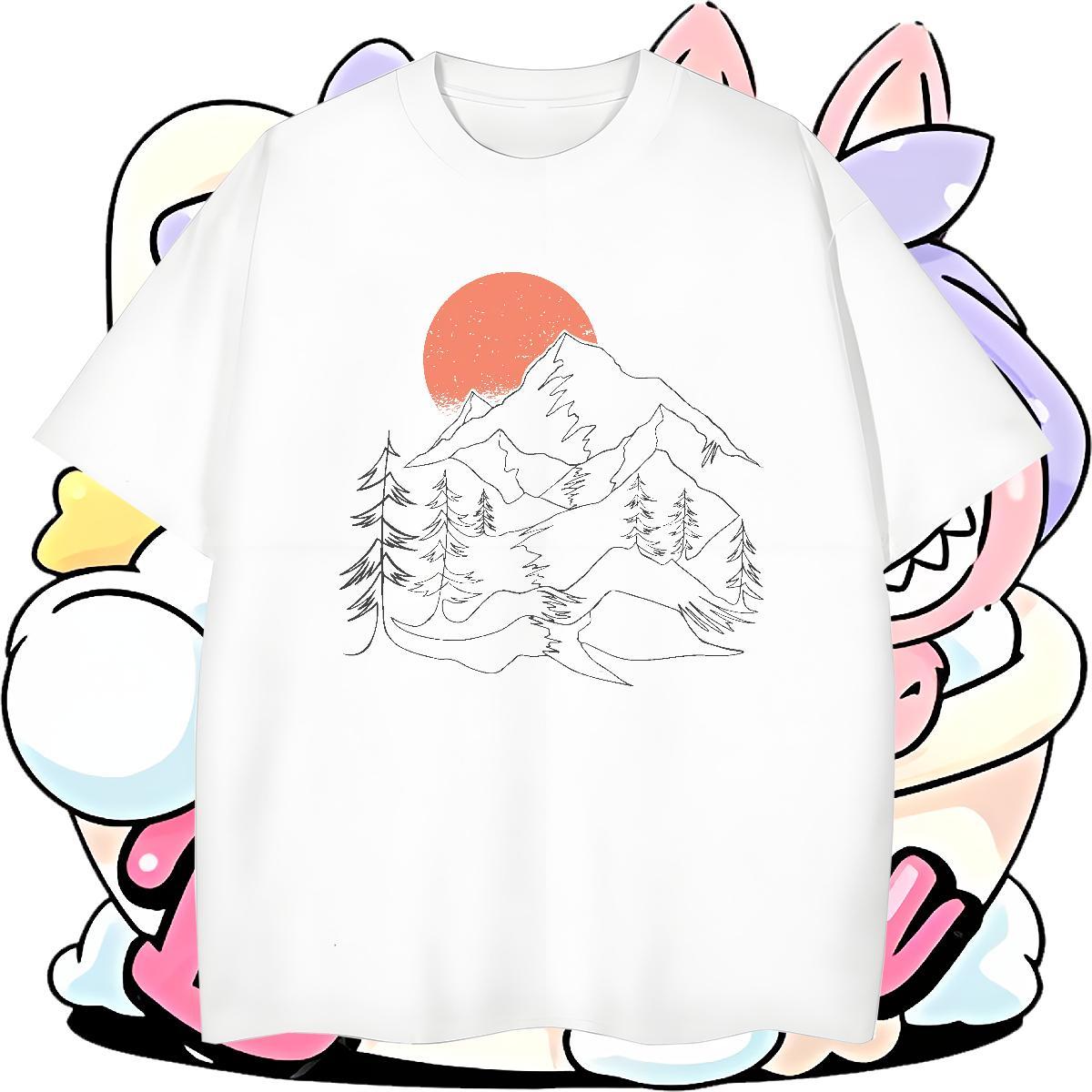 Unisex Men Clothes T-Shirt 230g Pure Cotton Street sun Custom Print Plus Size Breathable Fashion Design Man T Shirts Clothings