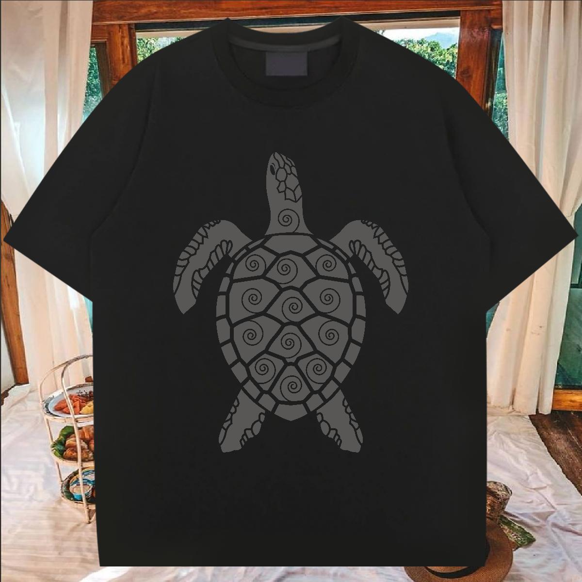 Classic Casual T-Shirts 100% Cotton 230g tortoise Hip Hop Street Tee Shirt Breathable Crew Neck Cool Tshirt for Man Woman Custom Print Oversized